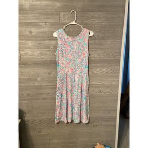 Lilly Pulitzer Kinsey Dress Resort White Love Bug Pink Floral Pique 003288 NEW M